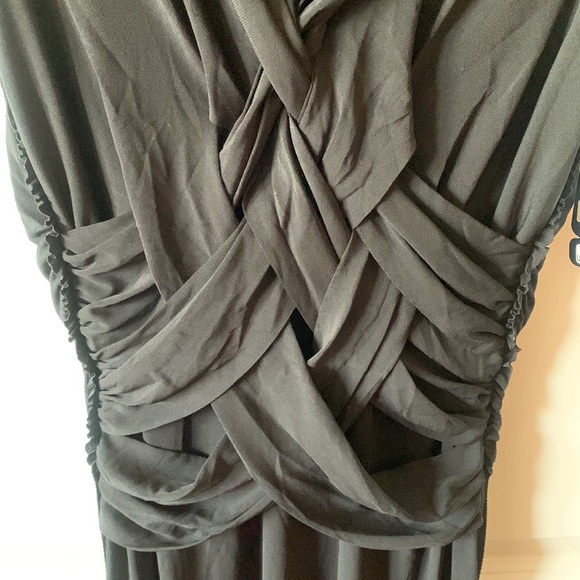 ESCADA Crossover- Waist Sleeveless Thigh-Slit V-Neck Black Gown - Size INT 38 - Picture 6 of 17